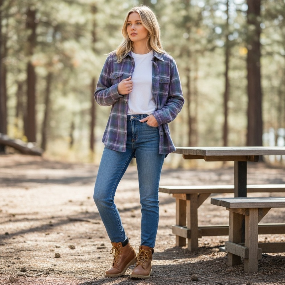 Carhartt for Womens Size L (M) Plaid Flannel Button Up Shirt Cottagecore Comfy
